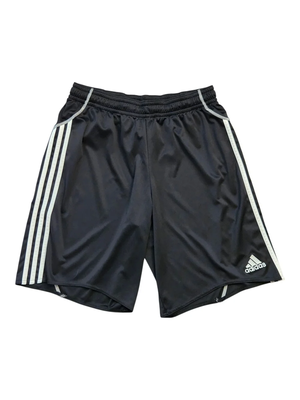 Vintage Y2K Adidas Men's Clima365 Athletic Shorts Black w/ White Stripes -Size L